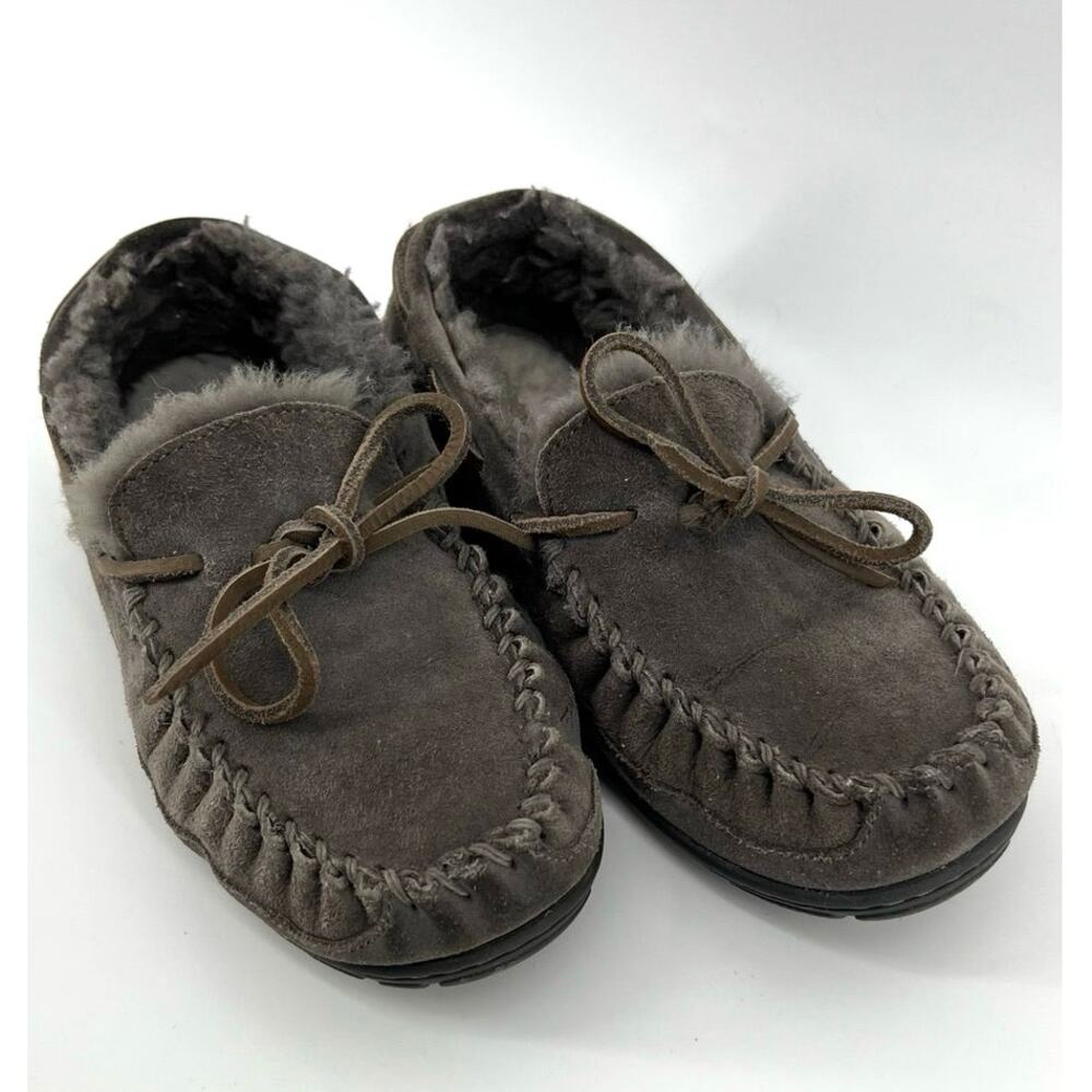 L.L.Bean | Wicked Good Camp Moccasin Slippers Suede Shearling Women's 8